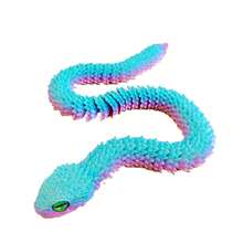 3D Printed Snake Figurine With Movable Joints - Colorful Home/Office Desktop Decor Sculpture, Suitable For Room Decoration, Halloween, Christmas, Thanksgiving Gift (Random Eye Style)