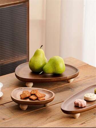 1 st bricka i rosenträ med hög fot, för att förvara te, kakor, snacks, frukt, daglig förvaring och festbruk
