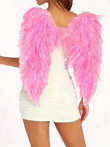 1 قطعة أجنحة ملائكة ذات ريش ملونة، إكسسوار تنكري مخصص للبالغين، مناسب للمهرجانات والعروض والكوسبلاي وأعياد الهالوين، إمدادات حفلة الهالوين الشعبية، أجنحة ريش لأداء المسرح للأطفال - لون عشوائي - مشاهدة 4