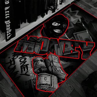 1件装黑帮美元图案地毯，嘻哈街头风格，适合客厅、卧室、厨房装饰