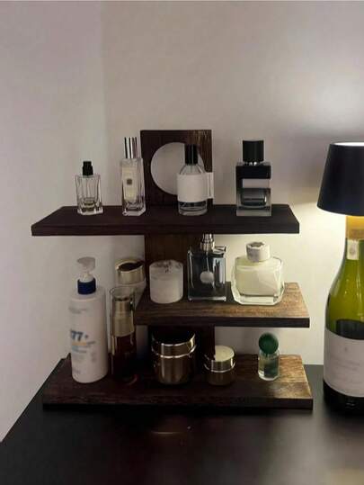 1 件厨房调料架茶具展示架实木桌面收纳架水杯架盲盒手办展示架化妆品和香水收纳架