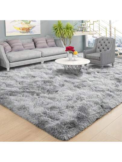 [Luxurious Faux Fur Rug] 1pc, Luxurious Zachte Area Rug, Rectangle, Verlichting Gray, Tufted Polyester 100%, Fluffy, Non Shedding, Durable, Plush Feel, Easy To Clean, Versatile Living Room, Bedroom, Indoor Dry Clean Only