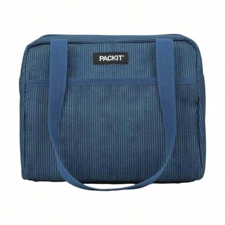 Freezable Hampton Lunch Bag Innovative Lunch Bag W A Builtin Freezable Gel Liner For Cooling Power Wide Rectangular Base Perfect For Packing Meals And Snacks Teal Corduroy - TealCorduroy - View 1