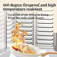 1pc Kitchen Stove Splash Guard, Aluminum Alloy Foldable Splash Proof Oil Baffle, Heat Resistant Cooking Splash Protector For Stovetop, Countertop And Wall - Multicolor - View 6