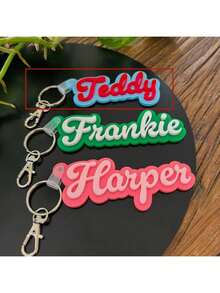 1 Pc Custom Acrylic Bag Tag Keychain 3D Backpack Tags Kids Tags Keychain Acrylic Name Tag Lunch Box Tag Luggage Tag Diaper Bag Tag Kids Backpack Tag Gift For Mom,Customized Keychains & Accessories,Easy Comfort,Apparel Accessories,Chic Autumn,Boyfriend,Girlfriend,Family,Friends - Silvery - View 39