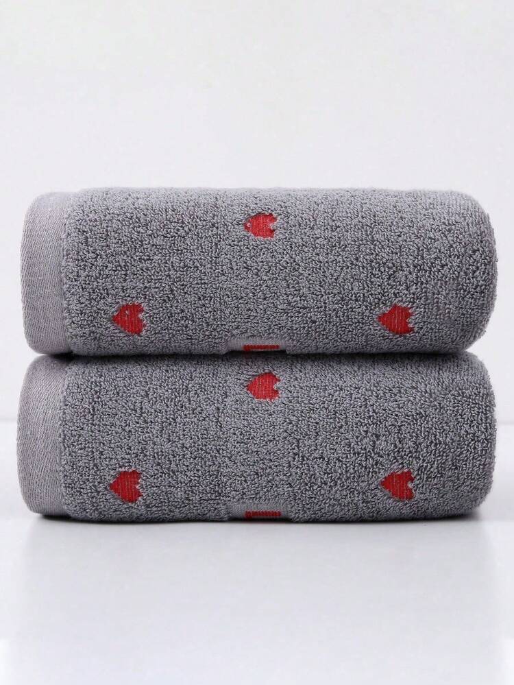Bộ 2 khăn mặt nhanh khô, thêu và họa tiết trái tim lãng mạn, khăn tắm thấm hút tốt, dùng cho cặp đôi tại nhà, quà tặng khách sạn, kích thước 34*75cm hoặc 34*71cm, món quà Valentine tuyệt vời nhất cho các cặp đôi, khăn tắm dùng trong salon làm đẹp, khách sạn, thể thao, đồ dùng thiết yếu tại nhà, khăn tắm, chăm sóc da. - Nhiều màu - Xem 17