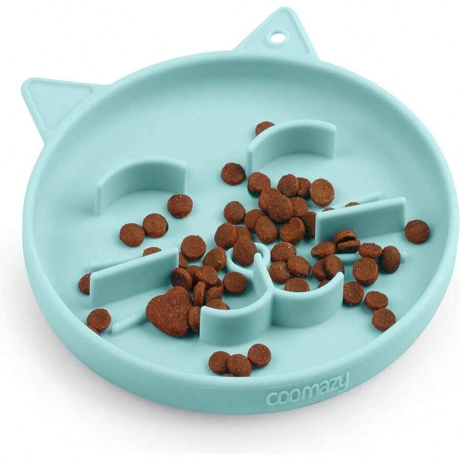 Silicone Slow Feeder Dog Bowls, Interactive Puzzle Pets DryWet Food Training, Keeps Dogs Cats Busy, Prevents Puppy Overeating Cyan, 0.8 Cup - ban đầu - Xem 1