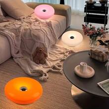 Modern Fashionable Donut-Shaped Atmosphere Lamp, Rechargeable, 3-Color Dimming, Touch Switch, Suitable For Bedroom, Study, Living Room, Office Decor Lighting