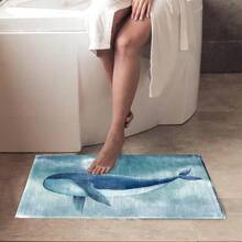 1 szt. mata podłogowa w stylu wieloryba i morza, dywan przypominający wełnę, wysoka absorpcja wody, łatwa do czyszczenia, odpowiednia do dekoracji domu, gospodarstwa wiejskiego, na werandę, do wnętrz, dekoracji pokoju, kuchni, jadalni, małego biura/biura domowego, do zlewu, pralni, mata podłogowa, mata kuchenna i nie tylko. - Wielokolorowe - Zobacz 3