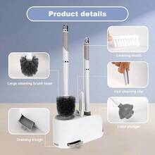 Toilet Brush And Plunger Set 4 In 1 Toilet Brush And Holder With Crevice Cleaning Brush And Clip Deep Cleaning Wall Mounted Home Bathroom Cleaning Tool Combo Gray 1
