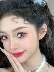 2片装水钻脸部贴纸，雪花图案眼部彩妆临时纹身贴纸，自粘装饰贴纸，也可作美甲贴纸使用，圣诞节脸部贴纸，送给朋友的绝佳圣诞礼物 - 彩色 - 查看 4