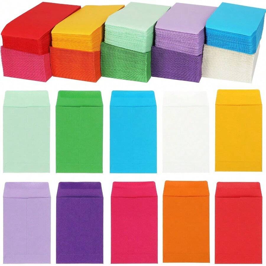 500 Pcs Small Coin Envelopes Seed Envelopes Small Tip Envelopes For Cash Self Adhesive Mini Envelopes For Seeds Storage For Home Wedding Garden And Office Colorful2.25 X 3.5 Inch