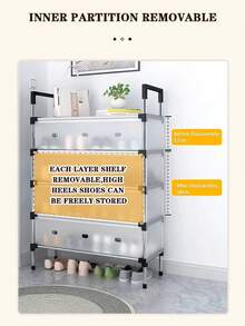 Organizador de Zapatos de  3,4,5,6,7 Niveles con Cajones Transparentes y Detalles Negros - Armario para Calzado Antipolvo, Duradero con Ruedas para Hogar, Dormitorio, Oficina o Cocina, Solución Versátil de Almacenamiento, Diseño Moderno y Construcción Rob - 6 NIVELES - Ver 10