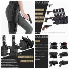 Drop Leg Holster Molle Airsoft Holster Thigh Pistol Gun Holster Tactical Adjustable Right Handed - 黑色 - 查看 4