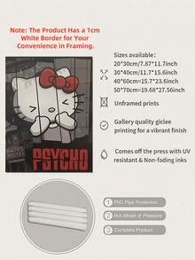 SANRIO 1张无框Hello Kitty Kuromi海报，艺术品，家居装饰，易于悬挂，适合客厅、办公室和家居装饰，具有艺术价值，是房间装饰的完美选择 - 彩色 - 查看 2