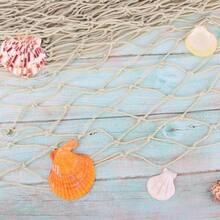 Decorative Fishing Net 5x10 Ft, 2 Pack Large Aqua Picture Fish Net, Wall Photo Hanging Fishnet Nautical Ocean Themed Hawaii Beach Under Sea Party Decorations - Beige-aqua-12 - View 7