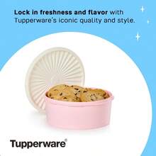 Tupperware Heritage Collection 7.6 Cup Cookie Canister Vintage Light Pink Color Dishwasher  And  Container 1.8 L - Pink - View 5