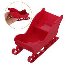 2pcs/1pc Santa's Sleigh Miniature Landscape Display Decoration Gift, Snowman Reindeer Sleigh Container Suitable For Christmas, Christmas Eve, Theme Party, Shopping Mall, Home Decor, Surprise Gift For Loved Ones, Friends, Perfect Party Favor