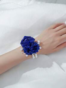 1 件/2 件优雅玫瑰花和角玫瑰组合，配有小珠子，精美胸针和腕花，适合商务活动、派对、宴会、旅游纪念品、新郎和伴娘婚礼装饰