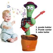 Dancing Cactus Toys, Talking Dancing Cactus Singing Record Imitate Repeat What You Say Toy With 120 English Songs Electronic Lighting Plush Cactus Gifts, Fun Creative Electric Plush Cactus (USB Charging), Singing Dancing Cactus LED Luminous Toy Funny Plush Doll For Kids - 紫色 - 查看 3