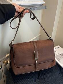 Women's Fashion Versatile Minimalist Shoulder Bag For Commuting - Coffee - View 8