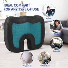Gel Enhanced Cushion - Foam Chair Pillow With Cooling Gel Sciatica Coccyx Back Tailbone - Office Chair Car Cushion - 凝膠增強座墊 - 查看 4