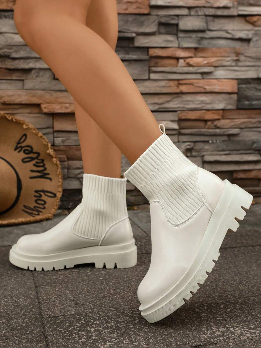 Damen Elastische Knöchelstiefel, Neues Herbst/Winter Design - Halloween Stil - Elegante Damenstiefel - Modische Flache Absatz Lässig Schuhe, Komfortables Design, Geeignet für den täglichen Gebrauch