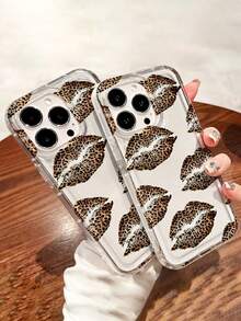 WeiMi Lips 1pc Minimalist Fashionable Leopard Print Lip Pattern Waterproof Shockproof Anti- Airbag Transparent High-End Soft Stylish Phone Case Protective Cover Compatible With IPhone17/IPhone17 Pro/IPhone17 Promax/IPhone17 Air/IPhone16/IPhone16 Plus/IPhone16 Pro/IPhone16 Promax/IPhone15/IPhone15 Plus/IPhone15 Pro/IPhone15 Promax/IPhone15/IPhone14 Plus/IPhone14 Pro/IPhone14 Promax/IPhone13/IPhone13 Pro/IPhone13 Promax - Multicolor - View 2