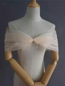 Bridal Shoulder Shawl, Can Cover Chest Accessories, Available In Multiple Colors, Solid Color Mesh Material - Multicolor - View 19