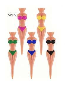 5pcs/Set Funny Women & Girls Golf Club Head Covers, 8cm Length, Made Of Durable Plastic, Easy To Grip, Suitable For Training Equipment. Professional Golf Spikes Shoes For Exclusive Golf Experience