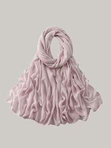 1 pieza Hiyab de viscosa modal sólido, pañuelo ligero y transpirable de moda, con acabado de puntada doble, artesanía refinada, pañuelo para mujer, adecuado para todas las estaciones