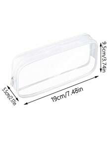 1 件夏季透明铅笔盒，透明考试铅笔盒，防水 PVC 拉链化妆品收纳袋，旅行行李袋，化妆包（白色），返校，学校用品 - 彩色 - 查看 11