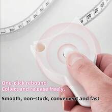 Self-Retractable Body Measuring Tape With Y-Shaped Handle - 60 Inch Soft Flexible Fiberglass Tape Measure For Accurate Weight Loss, Fitness, Sewing & Tailoring, Waist Arm Leg Chest Circumference Tracking - White - View 7