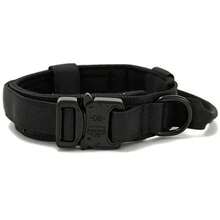 Military Tactical Dog Collar Adjustable Heavy Duty With Handle Pet Training Large/Medium Size LR-0239 - 黑色 - 查看 2