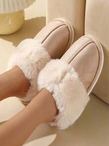 NYSQIT 2025 Pantuflas de forro de felpa de invierno talla grande vendidas, pantuflas térmicas gruesas y cálidas para interiores/exteriores unisex para parejas, pantuflas para hombres y mujeres - Caqui 2 - Ver 8