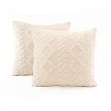 Decorative Faux Wool Pillow Covers, Soft Short Plush Square Pattern Cushion Covers, Modern Decor For Sofa, Home Bedroom, Dorm Use,Fall Decor,Autumn Decor,Room Decor - Beige - View 19