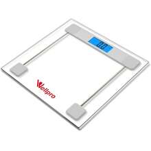 Wellpro Báscula Digital de Vidrio con Superficie Antideslizante - Transparente - Ver 3