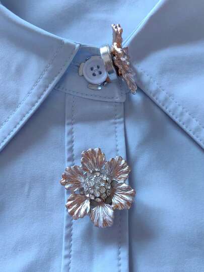 2 Stücke/Set elegante Blumen Knopfabdeckungen, Hemd Knopfabdeckungen zum Aufclipsen, Mode Kristall Manschettenknöpfe Abdeckungen, geeignet für Smoking und Hochzeitskleider Dekoration