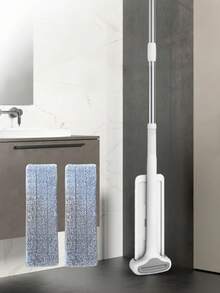 2pcs Replacement Mop Pads, Large Automatic Self-Wringing Flat Mop, 360° Rotatable Adjustable Cleaning Mop, Dry & Wet Dual Use, Hands-Free Super Microfiber Mop, Suitable For Hardwood Floors And Window Cleaning, 2025 New Household Cleaning Tool