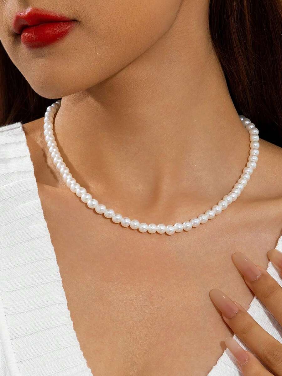 imoli Faux Pearl Decor Necklace