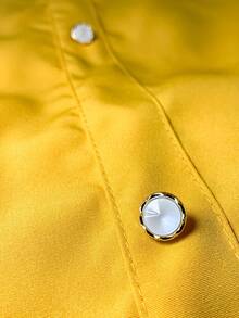Women's Fashion Collared Blouse With Buttons On The Front, Code 1 - Mustard Yellow - View 7