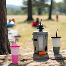 10/20/30 Pack Color Changing Plastic Cup With Lid And Straw, 24oz Iced Coffee Tea Smoothie Cup, Reusable Large Cup, Suitable Adults, Women, Party, Fit Parties, Halloween, Valentine's Day, New Year Surprise Parties, Birthday Party Supplies - 加冰水變色杯 - 查看 4