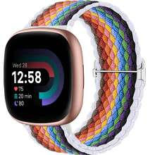 兼容 Fitbit Sense/Sense 2/Versa 3/Versa 4 男女款腕带，编织弹性柔软尼龙表带兼容 Fitbit Sense 2 腕带/Sense 腕带/Versa 3 腕带/Versa 4 腕带配件 - Fitbit versa3/4 - 查看 25