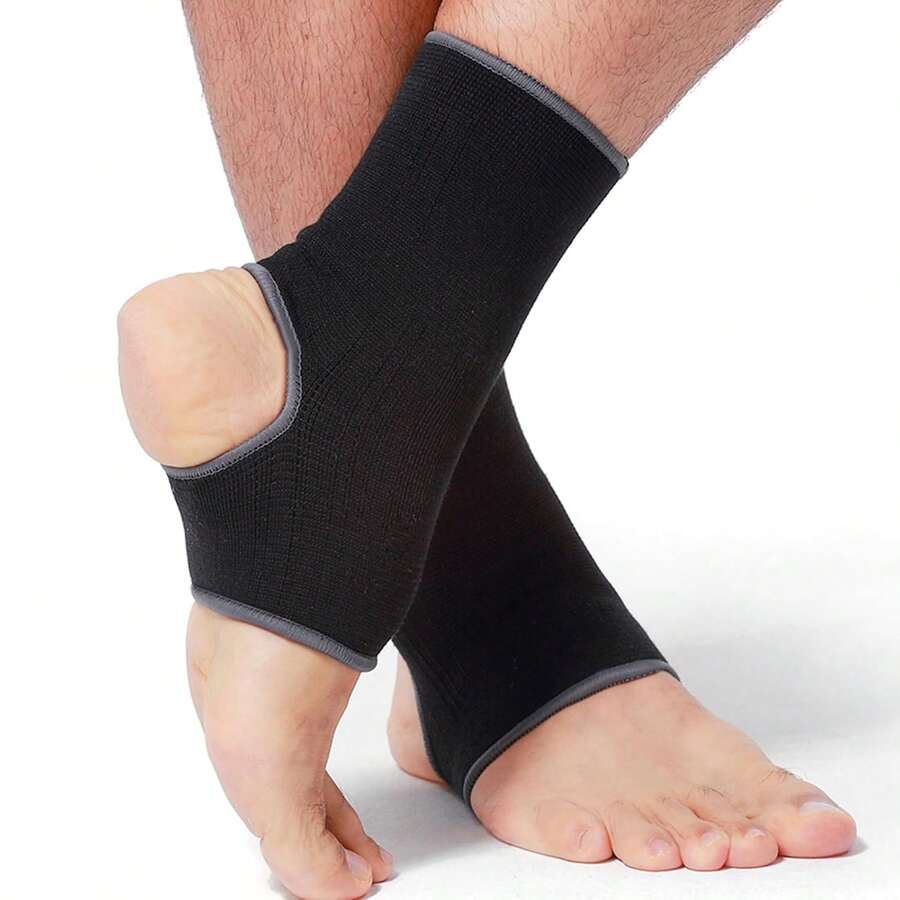 NeoTech Care Ankle Support Sleeve - Open Heel, Light, Elastic & Breathable Knitted Fabric - Medium Compression - Men, Women, Kids - Right Or Left Foot (Black Color, Size, 1 Pair) - Beige - View 1