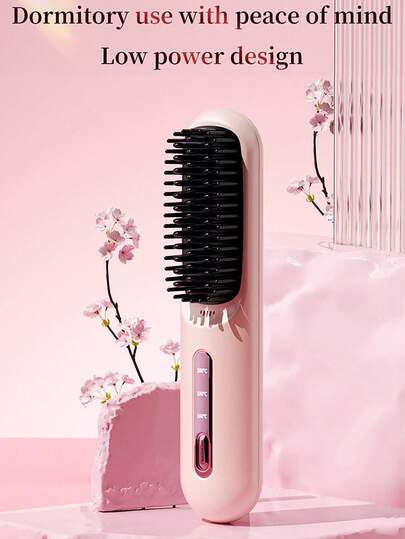 2-In-1 Wireless Rechargeable Negative Ion Hair Straightener & Curler, Portable Hair Styling Tool, Dual Voltage, Large Capacity Battery