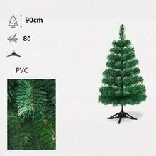 Nuevo árbol de Navidad de PVC, árbol de Navidad artificial, árbol de madera dura de PVC, árbol de Navidad verde, decoración de árbol de 60 cm, 90 cm, 120 cm, 150 cm, 180 cm y 210 cm, adecuado para decoración navideña de hogar, jardín, centro comercial y restaurante. - Verde - Ver 17