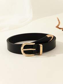 1pc Gold-Tone Fashionable Buckle Design Women's Belt For Dress Jeans Skirts Summer, School Fall, Autumn, Halloween