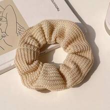 2025 Knitted Scrunchie For Women - Vintage Sweet Hair Accessory, Soft Elastic Hair Tie, Autumn Winter Hair Band, Cute Daily Wear Hair Ring, Fashionable Girls' Hair Decor, Retro Knit Hair Scrunchy, Comfortable Styling Hair Accessory, Perfect Gift For Her Friends, Chic Hair Loop For Parties & Casual Looks
