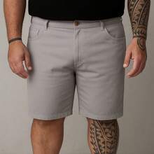 EVOLUTION PLAY Kit 2 Bermuda Shorts Twill Men's Plus Size 48 Or 58 Extra Large - Gray-ochre - View 3