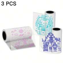 Colorful Transparent Sticker Paper - Pink, Blue & Green Printing Effect Mini Printer Refill Sheets For Journaling, Photos, Study Notes, And Office Supplies